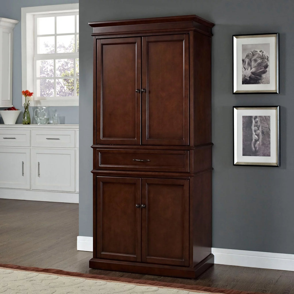 Mahogany Wood 4 Door Pantry W7626