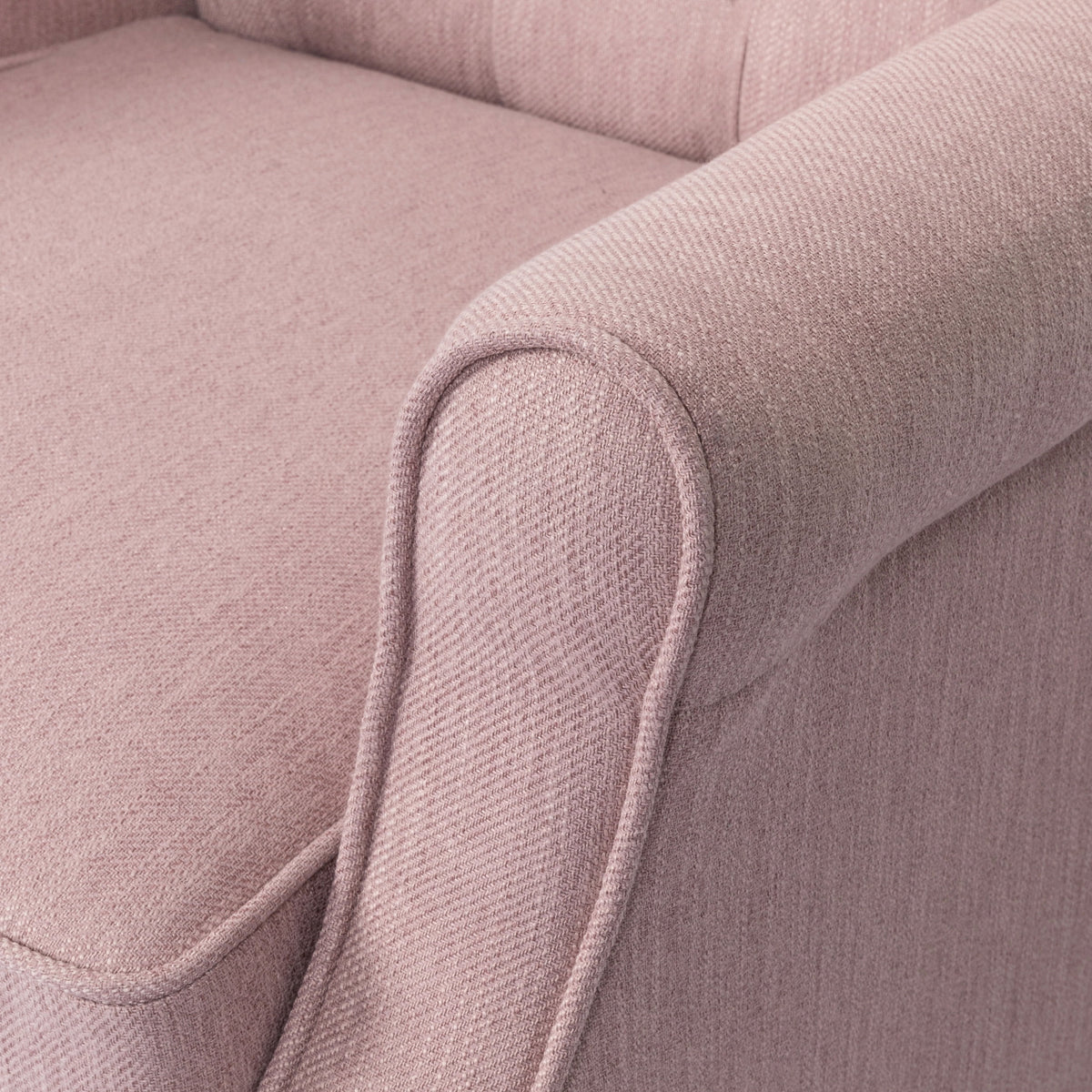 Light Blush Tufted Fabric Push Back Recliner Q568