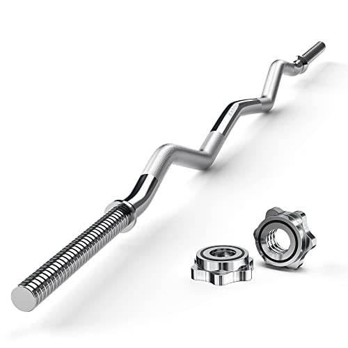 47" EZ Curl Bar Weight Lifting Bar with 2 Star Collars Y63716