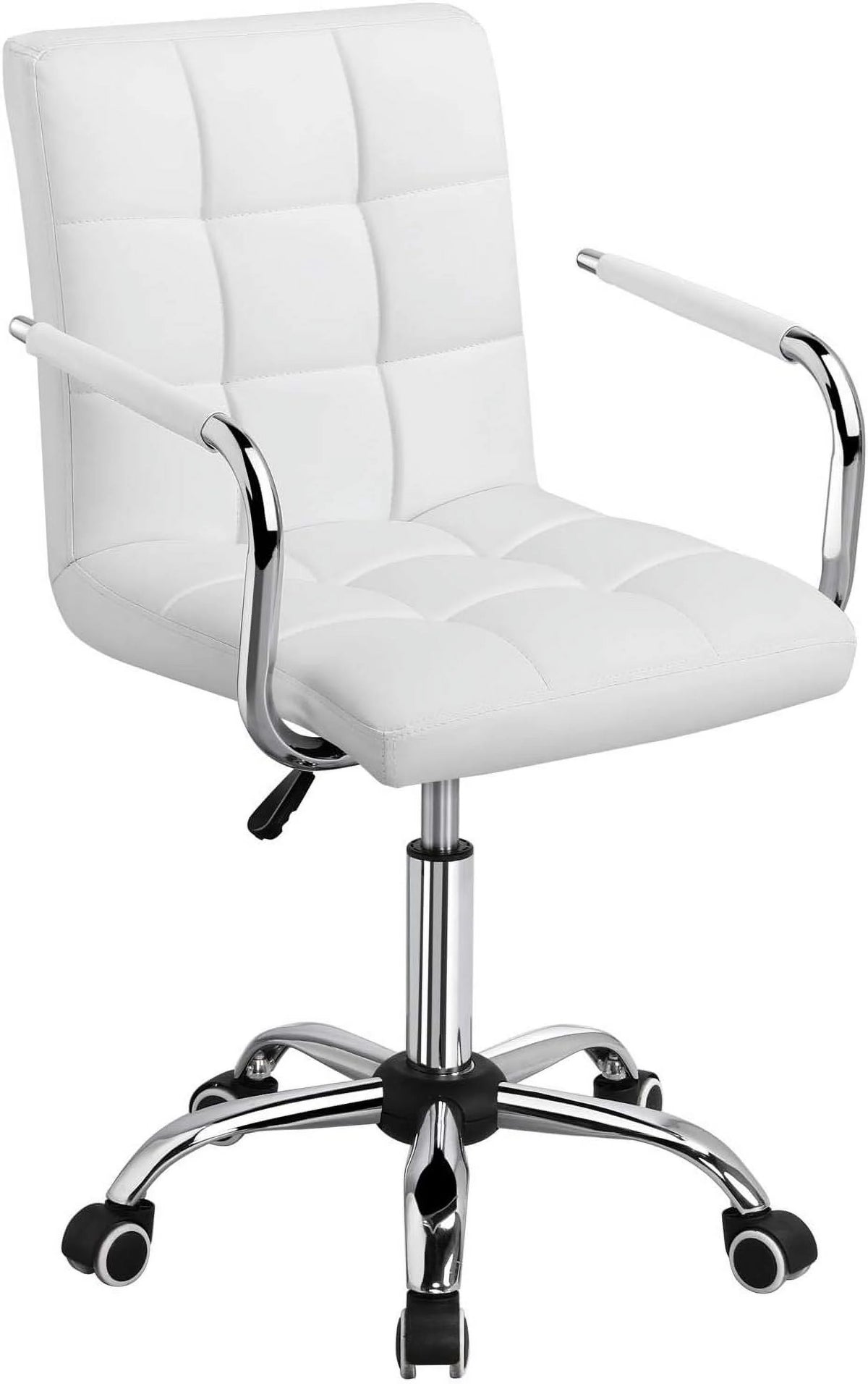 Black Faux Leather Desk Chair with Arms G7872