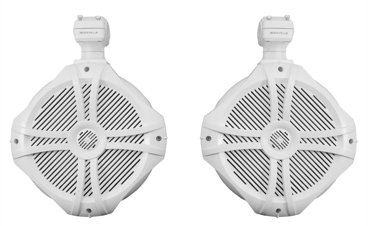 White 600w Marine Wakeboard Tower Speakers and Amplifier A7827