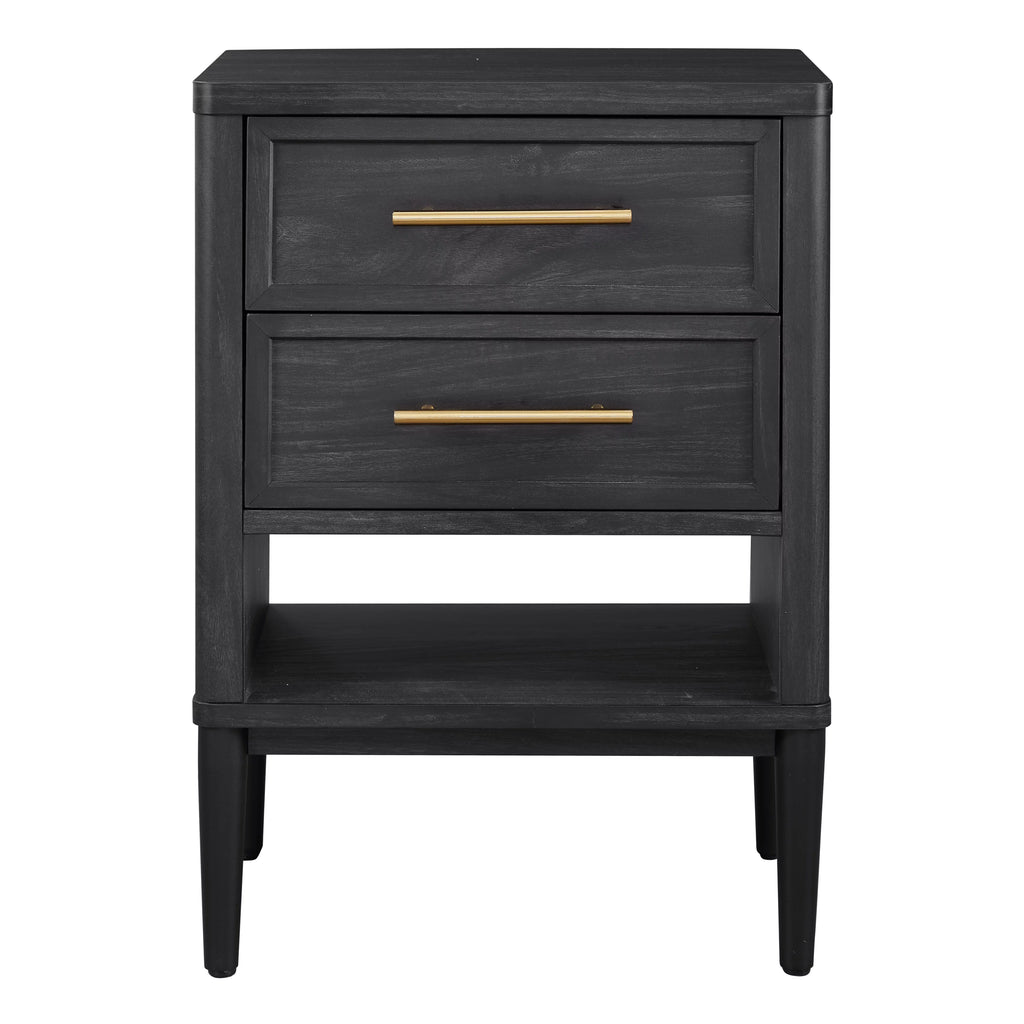 2 Drawer Charcoal Finish Nightstand C907