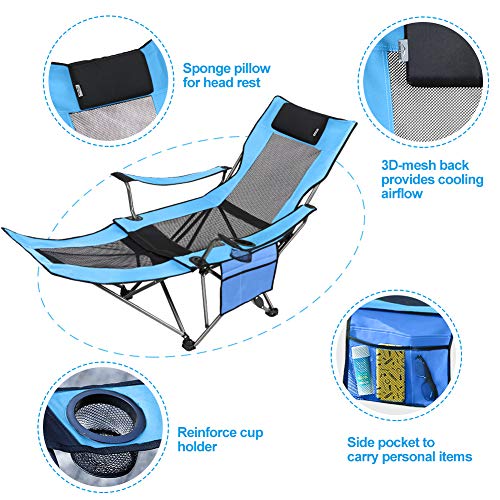 Camping Folding Mesh Chair with Footrest P793835