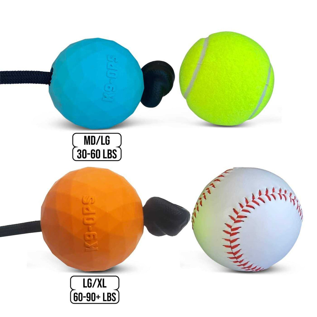 Solid Rubber Dog Ball on a Rope Tug Toy J473