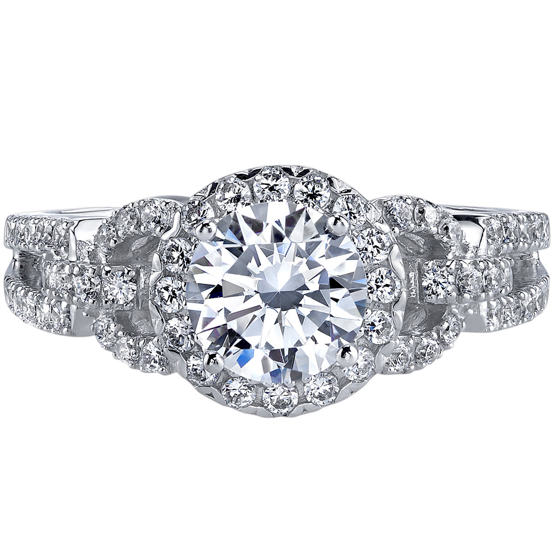 14K White Gold Cubic Zirconia Solitaire Engagement Ring B871