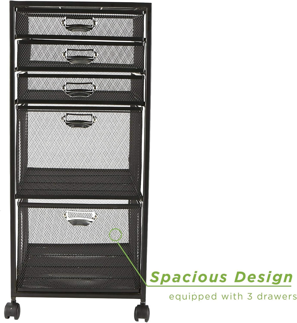 Black Rolling File Cabinet J254