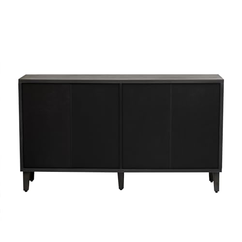 Beige 59.8" Wooden Sideboard Console Table with 4 Doors and Adjustable Shelves T562574