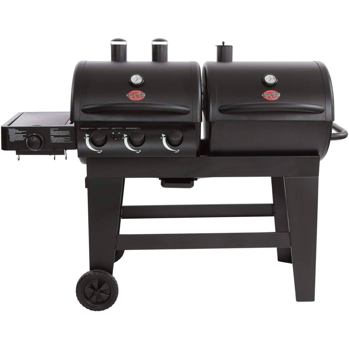 Dual Function Gas & Charcoal Grill Black V419