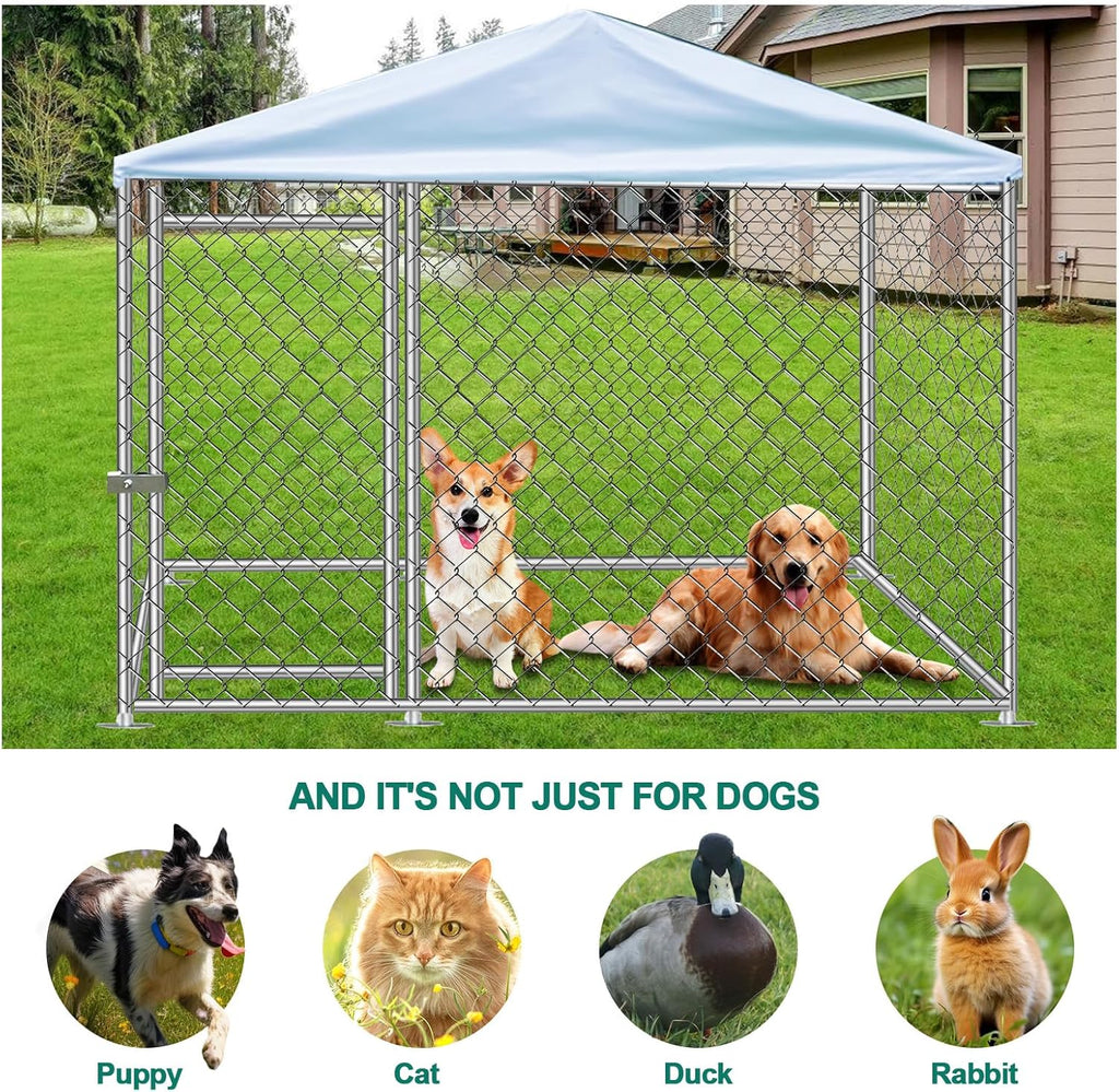 Heavy Duty Outdoor Dog Kennel with Waterproof Roof B72975