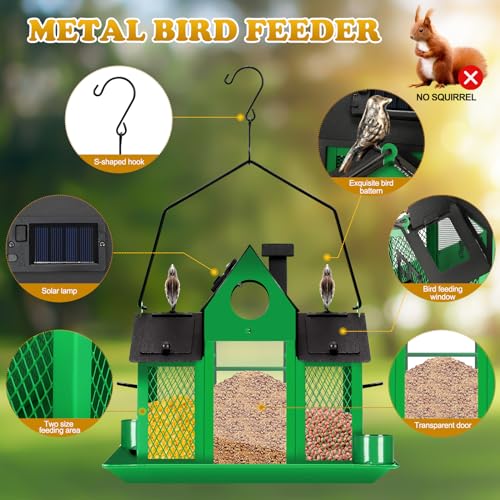 Blue Metal Hanging Bird Feeder A655391
