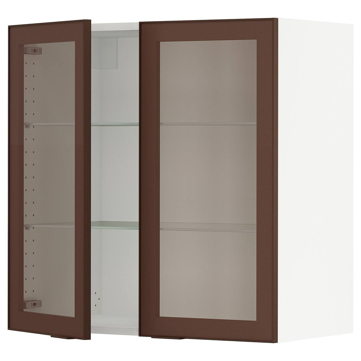 White Wall Cabinet with 2 Glass Doors Y930