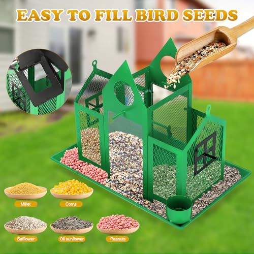 Blue Metal Hanging Bird Feeder A655391