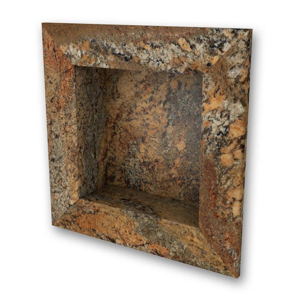 17 in. x 17 in. Square Recessed Shampoo Caddy in Crema Bordeaux J66128