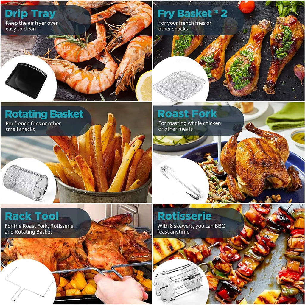 12 QT 1700W Air Fryer with LCD Touch Screen H24019