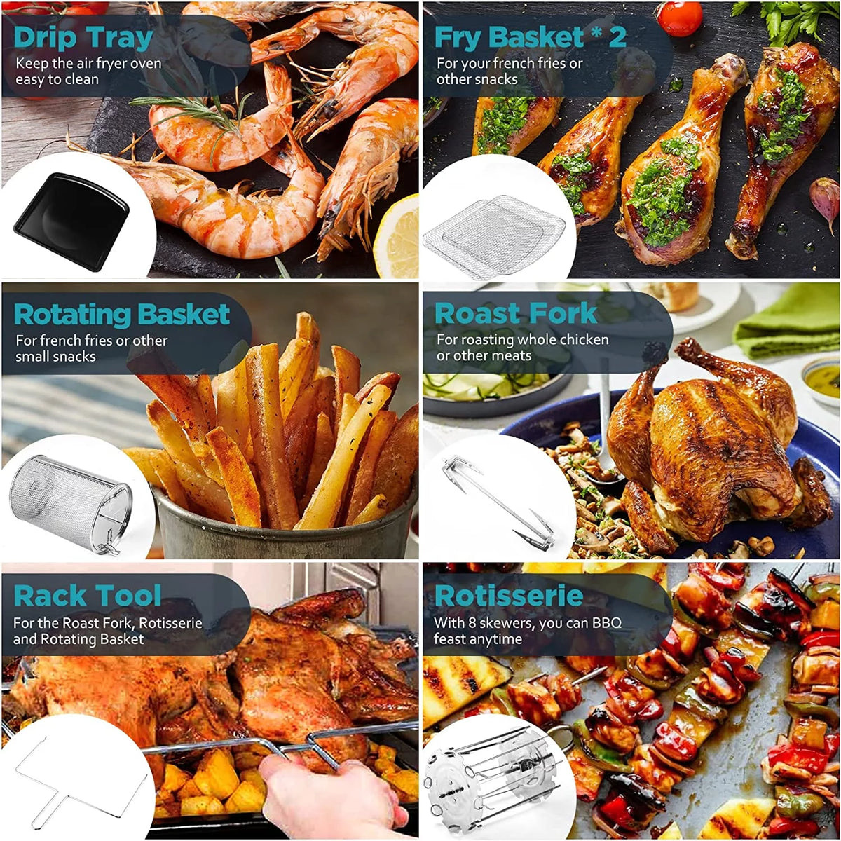 12 QT 1700W Air Fryer with LCD Touch Screen H24019