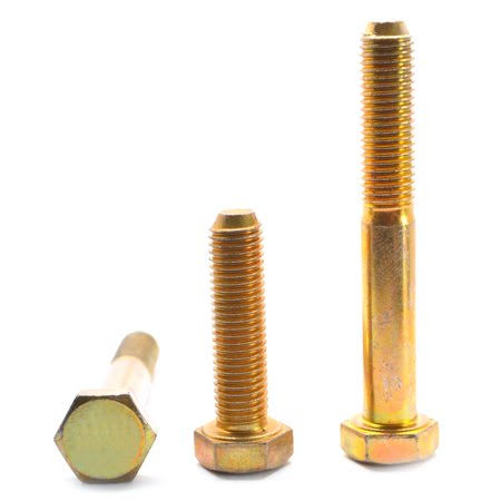 5/8 inch-11 x 8 1/2 inch Grade 8 Hex Cap Screw Alloy Steel Yellow Zinc Plated Pk 5 W13559