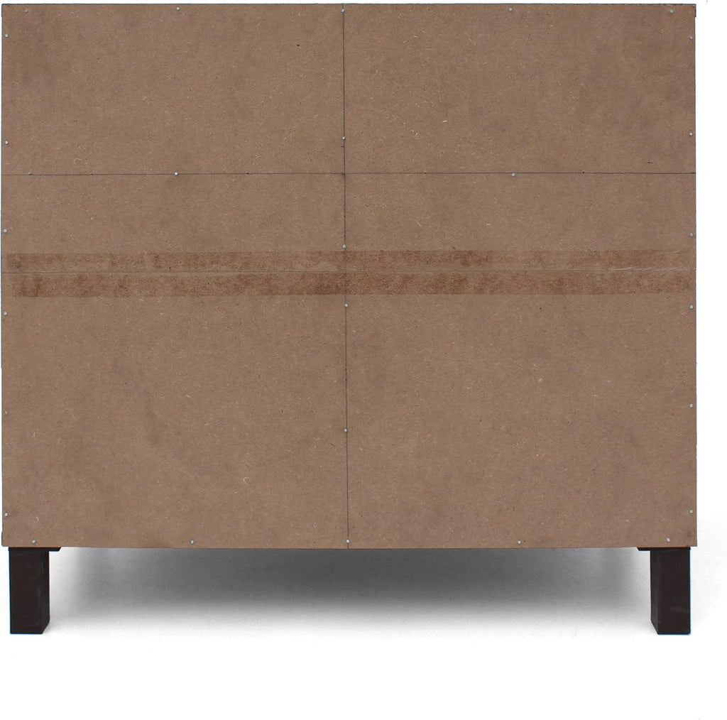 Walnut Brown 2-Shelf Faux Wood Cabinet U297