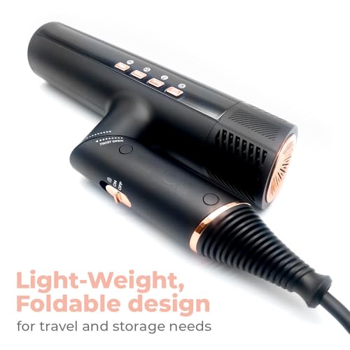 Lightweight Foldable Hair Dryer with 3 Magnetic Attachments M740