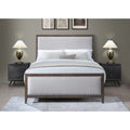 Natural Solid Wood Upholstered Adjustable Platform Bed Queen F6399