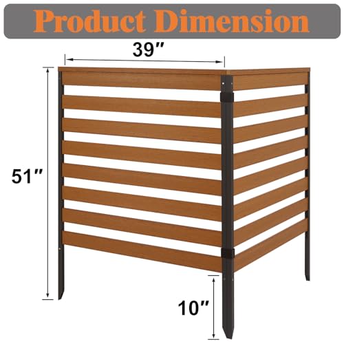 Black 2-Panel 51''H x 39''W Poly Lumber Privacy Screen F742