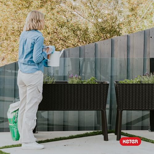 31.7 Gallon Raised Garden Bed with Self Watering Planter Box and Drainage Plug N389657