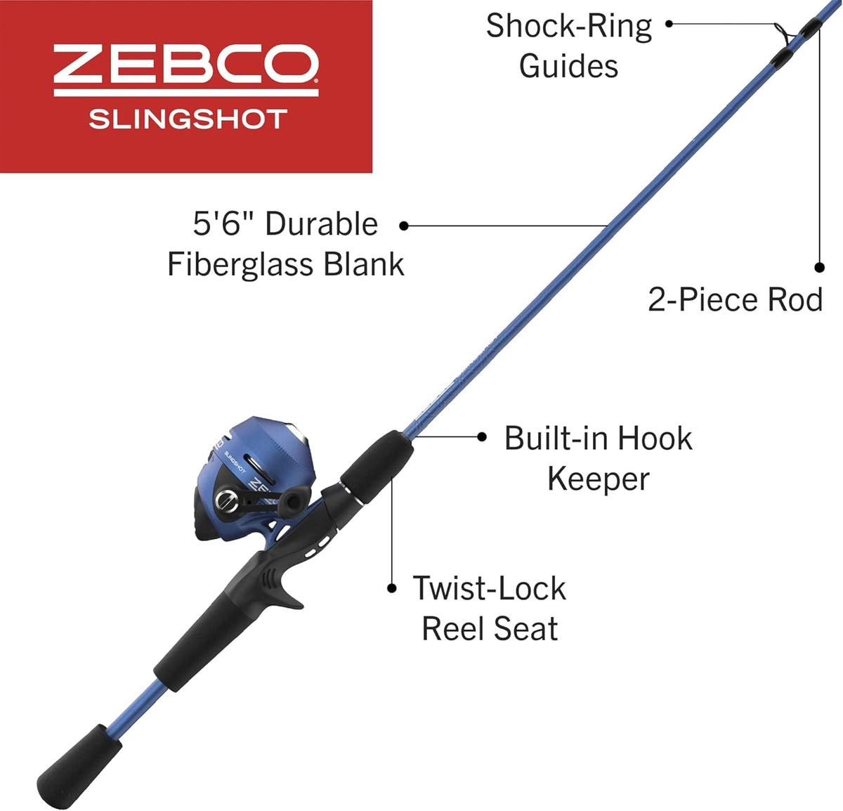 5-Foot 6-Inch 2-Piece Spincast Reel and Fishing Rod Combo D266857