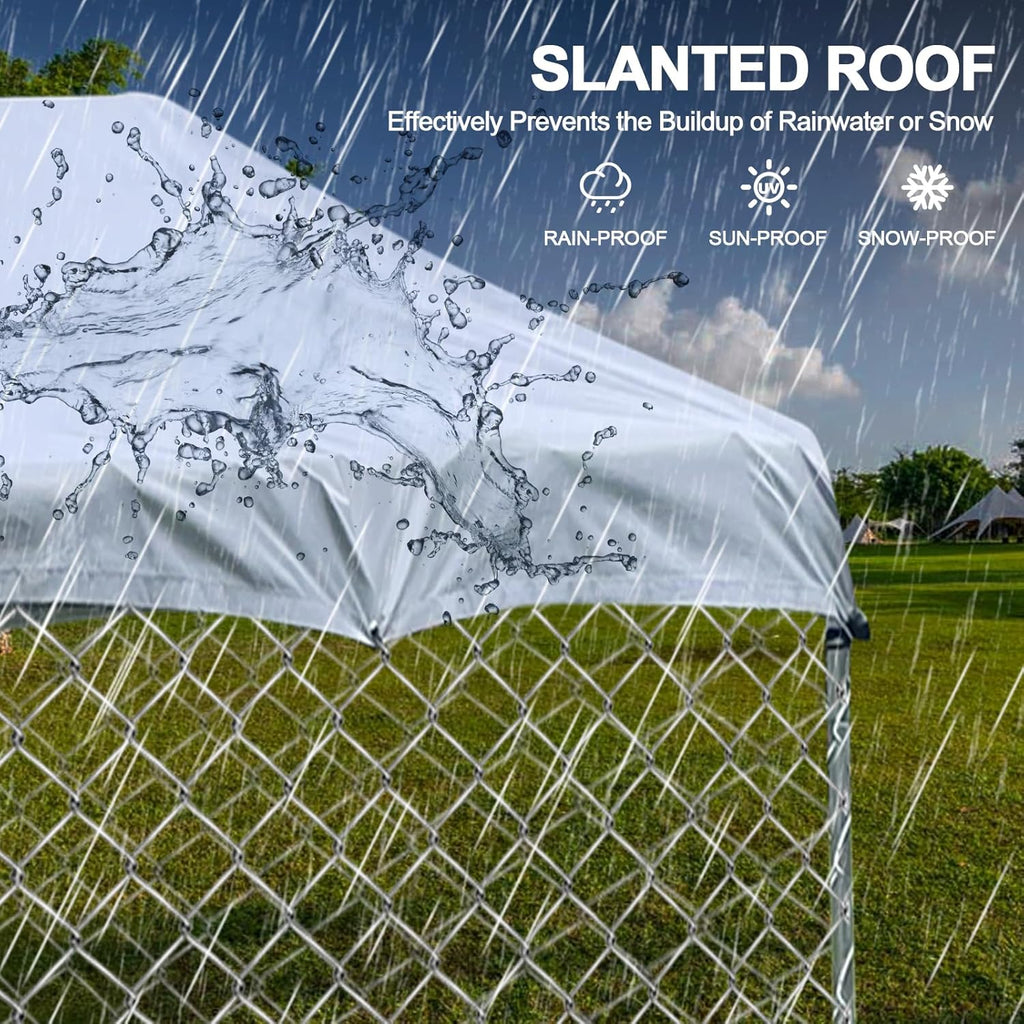 Heavy Duty Outdoor Dog Kennel with Waterproof Roof B72975