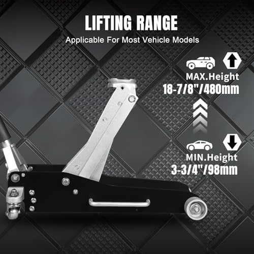 1.5 Ton Hydraulic Low Profile Aluminum and Steel Racing Floor Jack with Dual Piston Quick Lift Pump J992593