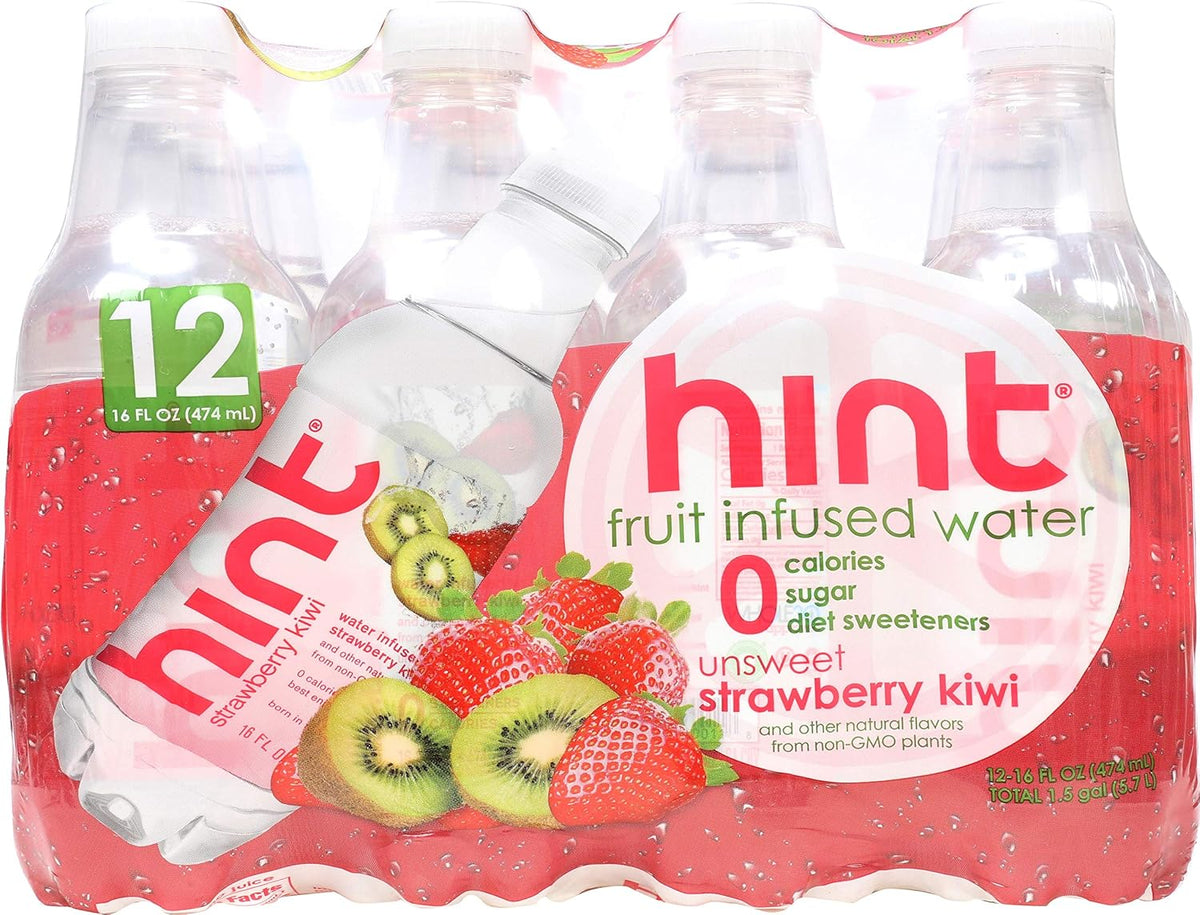 Strawberry Kiwi Unsweet Water, 16 Fluid Ounce (Pack of 12) R91433