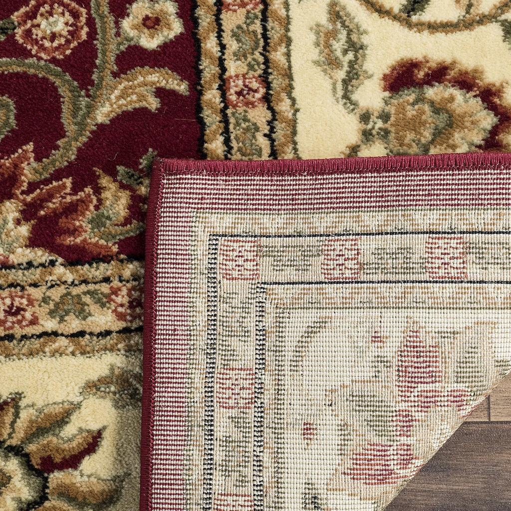 Red & Ivory 6' x 9' Traditional Area Rug B11873