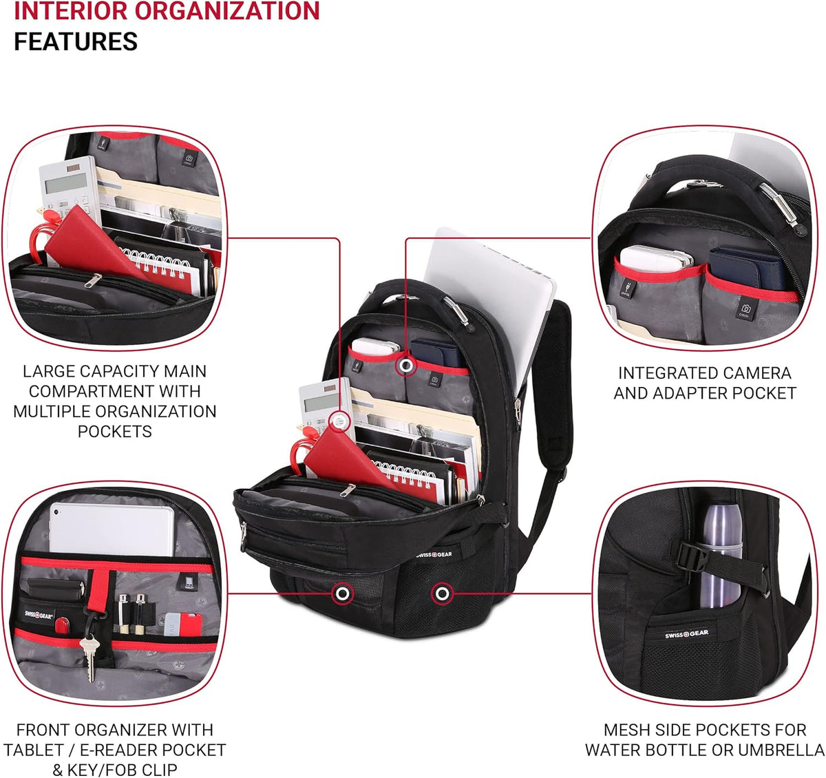 Black 17.5-Inch Laptop Backpack Y544137