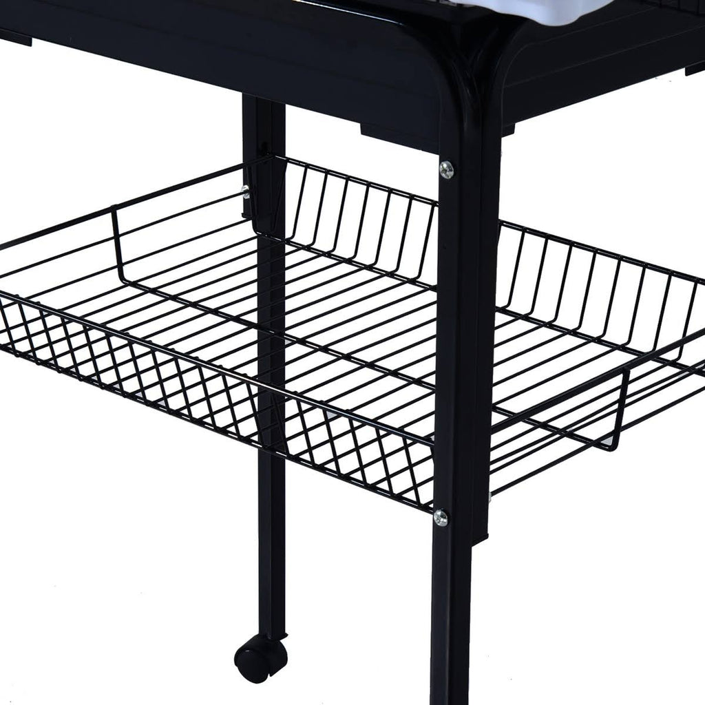 Black Metal Bird Cage with Rolling Stand G84833
