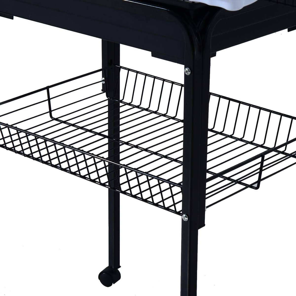 Black Metal Bird Cage with Rolling Stand G84833