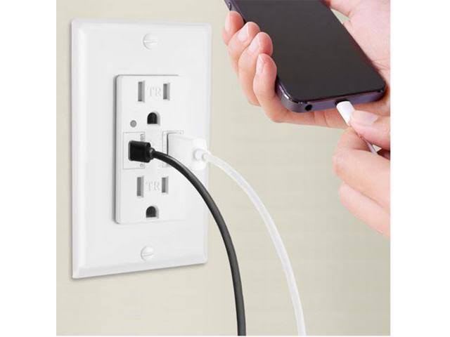 10pk Type C & Type A USB Wall Outlets 15A Tamper Resistant Receptacle S865