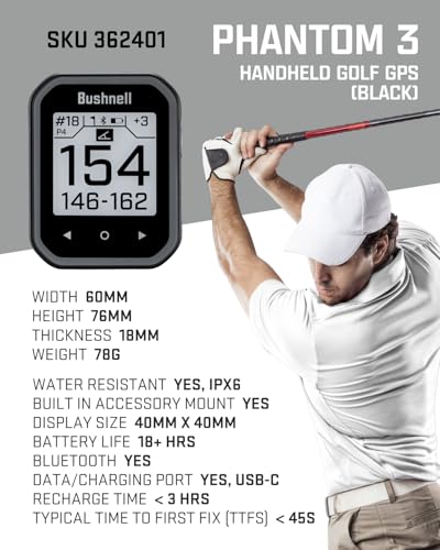 Bushnell Phantom 3 Slope GPS Golf Green with Touchscreen N820
