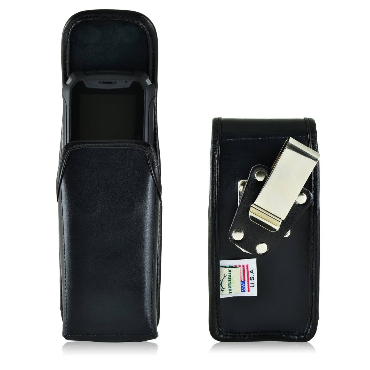 Leather Vertical Phone Holster Case Metal Clip Q23149