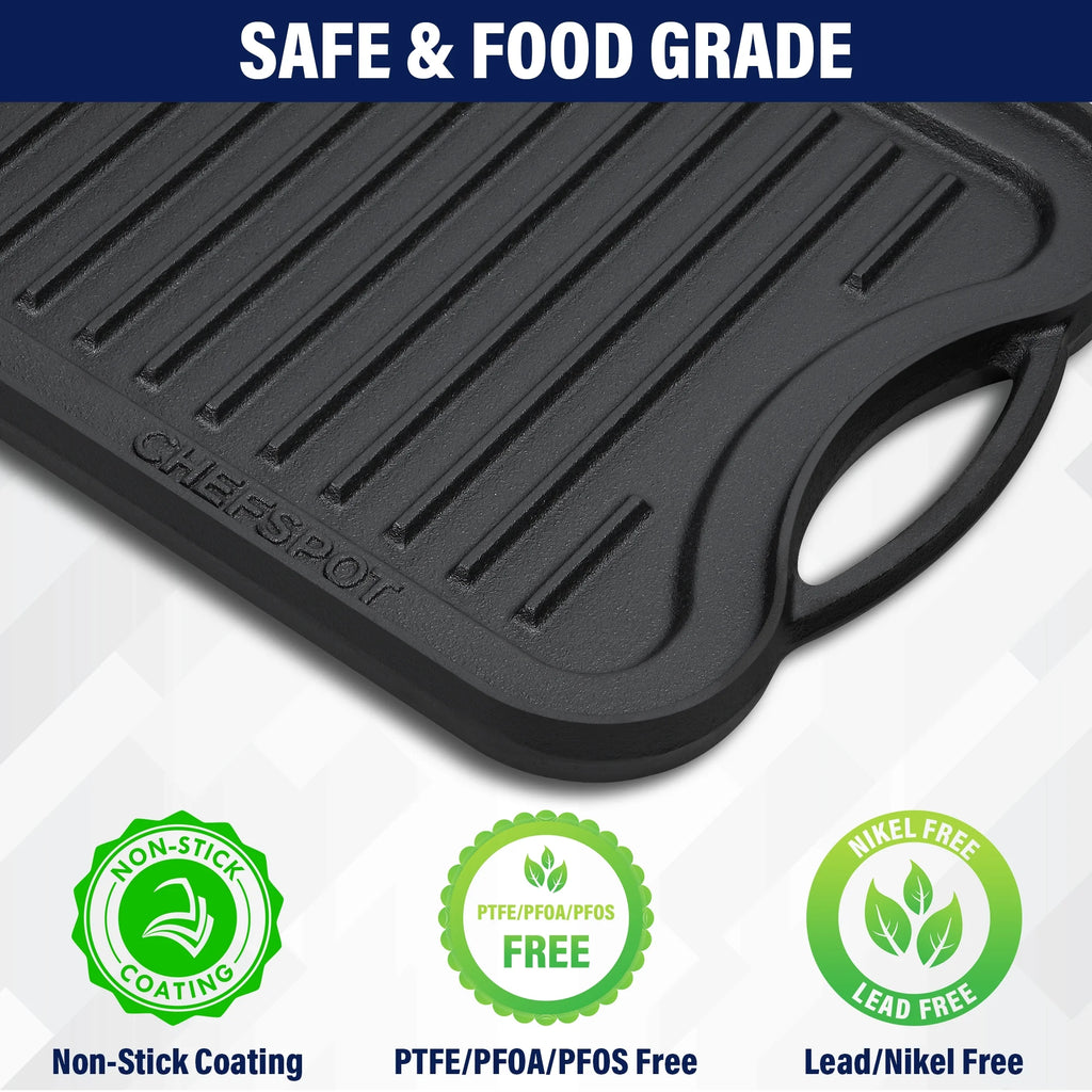 Preseasoned Cast Iron Reversible Griddle Plate Pan F90951