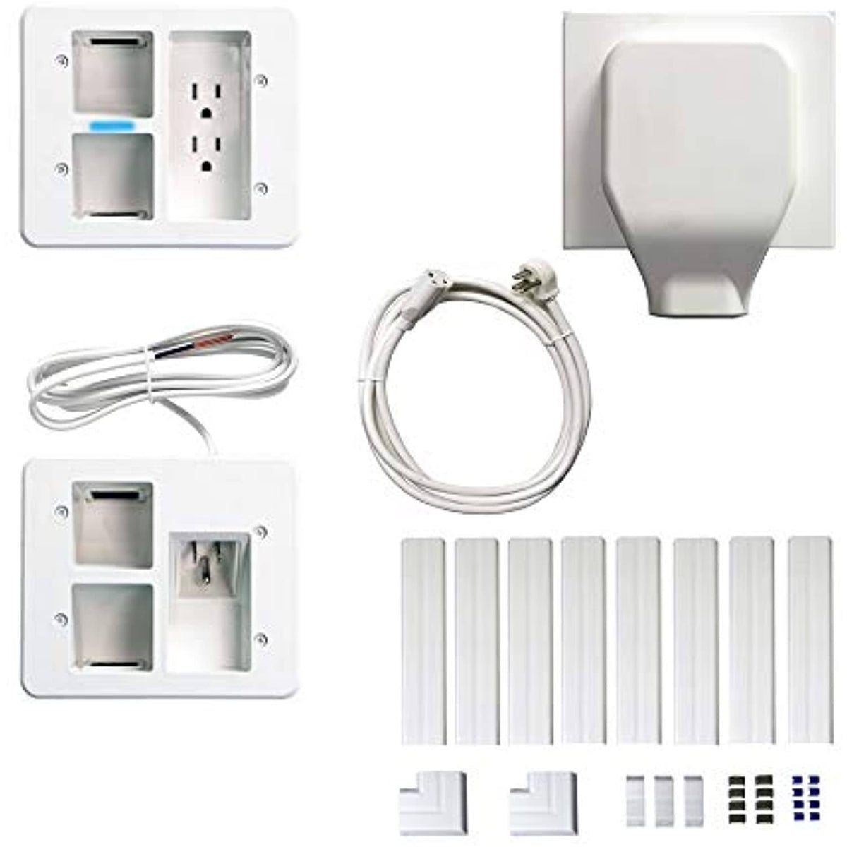 White Surge Protected Power Relocation Organizer Kit with Cable Management Raceway Covers W257342