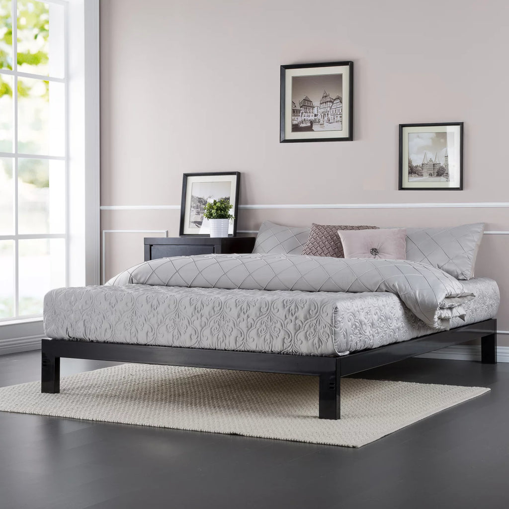 Queen Black Metal Platform Bed Frame I9438