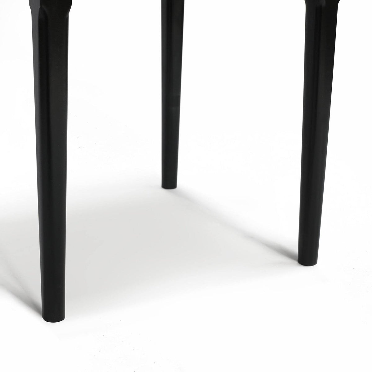 18x22 Square Italian Carrara White Marble Side Table with Black Leg I326953