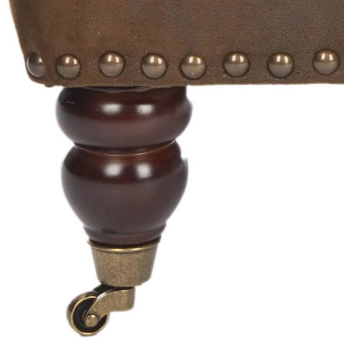 Antique Brown Tufted Club Chair with Casters W4282
