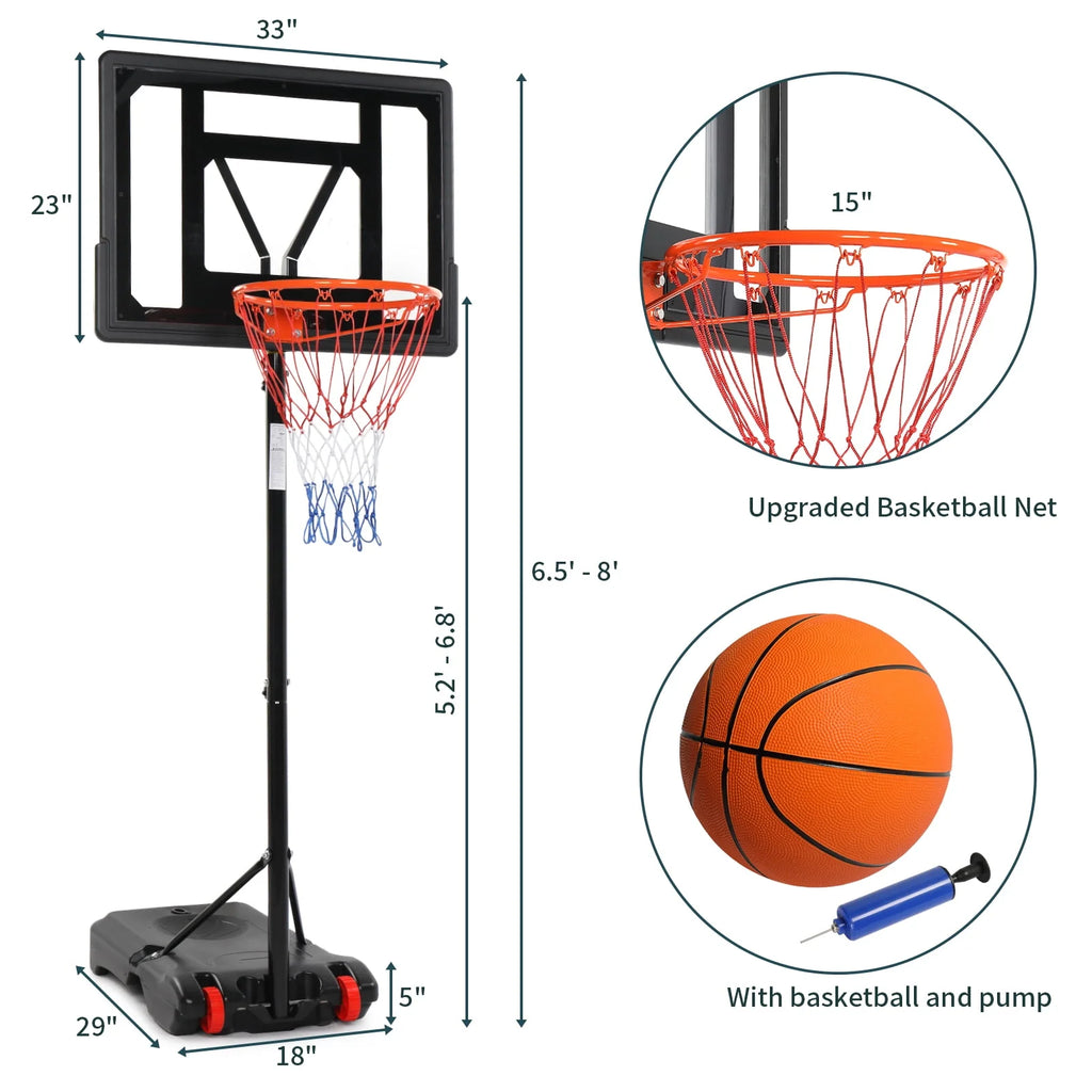 Portable Basketball Hoop System with Basketball and Pump N798