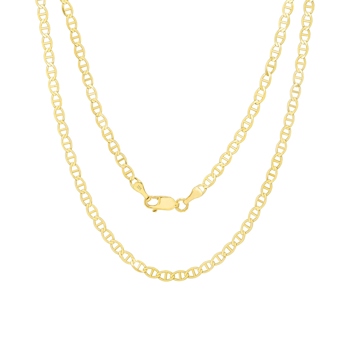 10k Yellow Gold Solid Anchor Chain Necklace 16" - 30" V522788