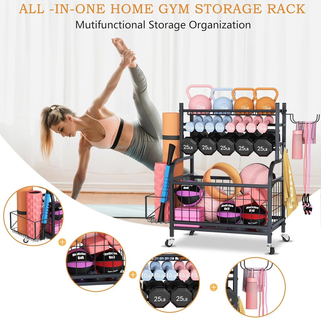 Multifunctional Removable Storage Rack for Kettlebells and Strength Training Equipment N458640