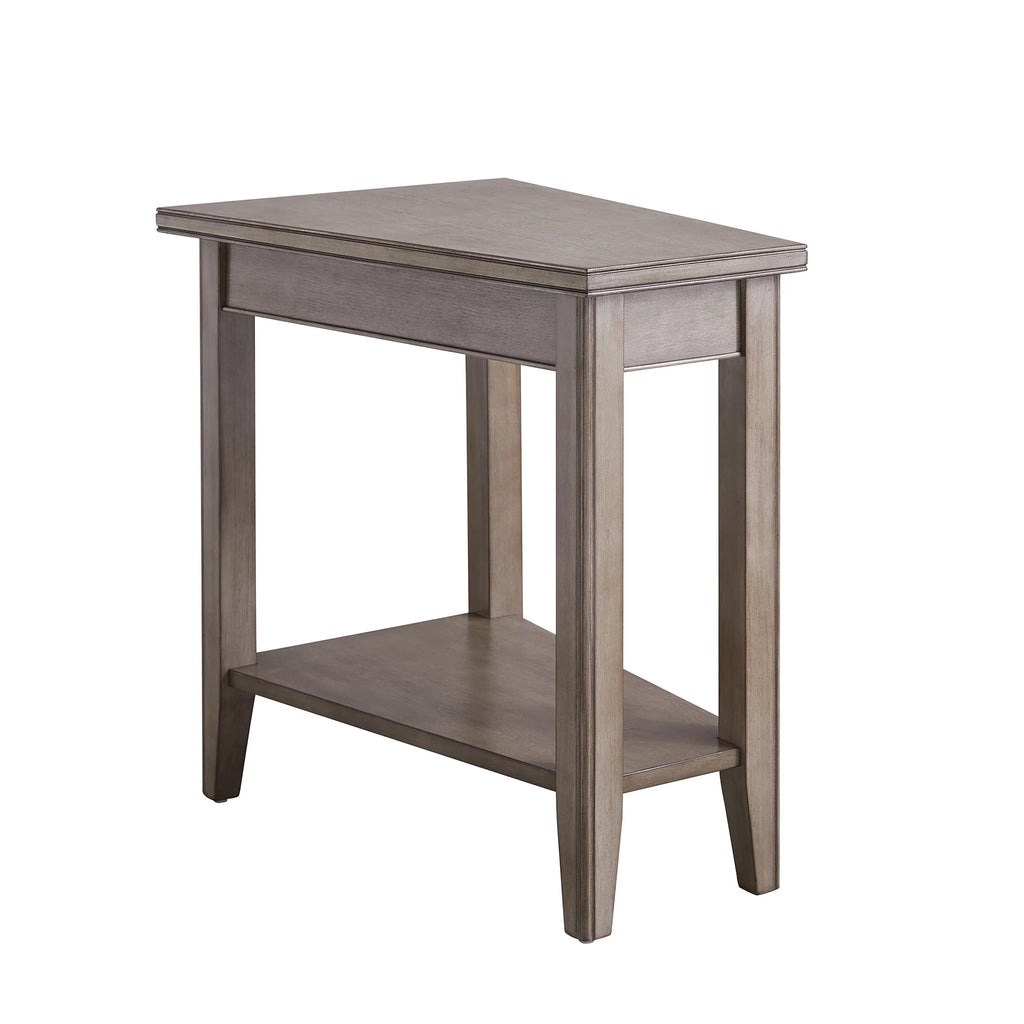 Smoke Gray Wedge Table with Shelf K1261