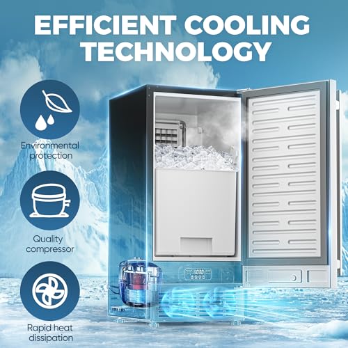 15" 80 LBS/Day Stainless Steel Built-in Freestanding Ice Maker Z388