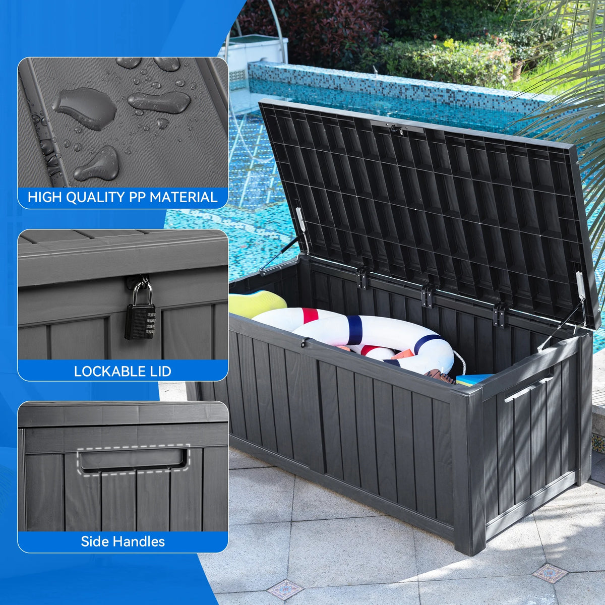 Outdoor Storage Deck Box 120 Gallon Resin N72810