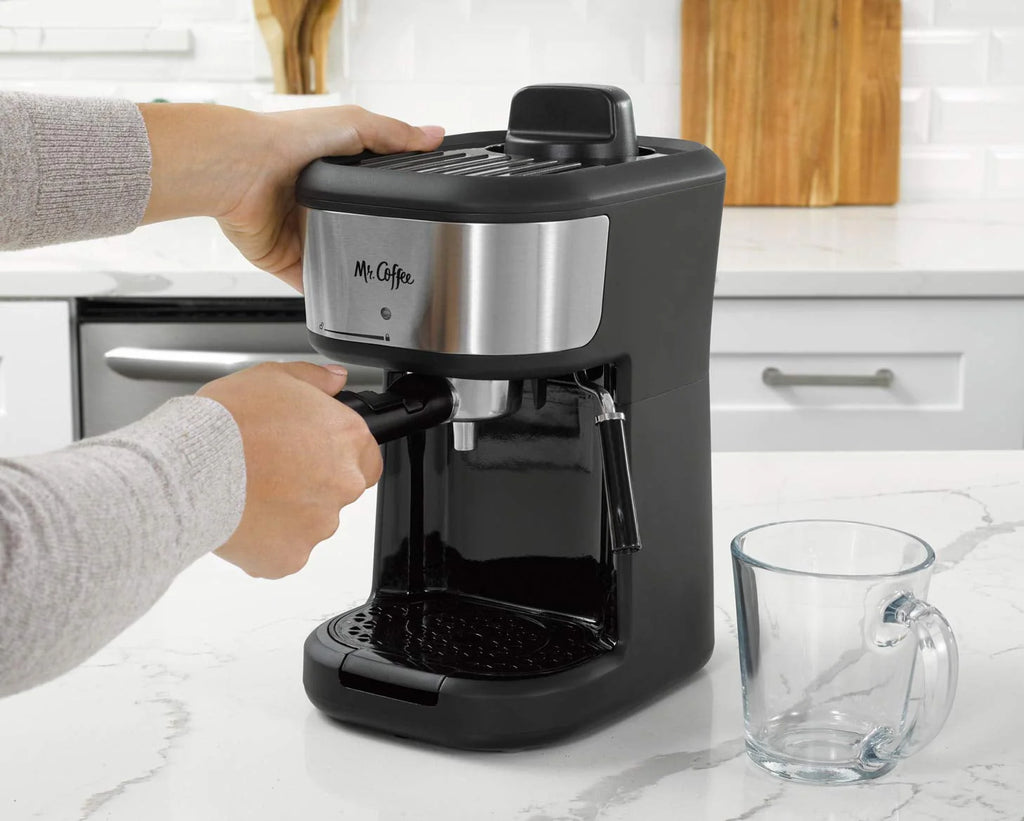 Single Serve Espresso and Cappuccino Machine with Milk Frothing Pitcher, 20 oz, Stainless Steel, Black Z127