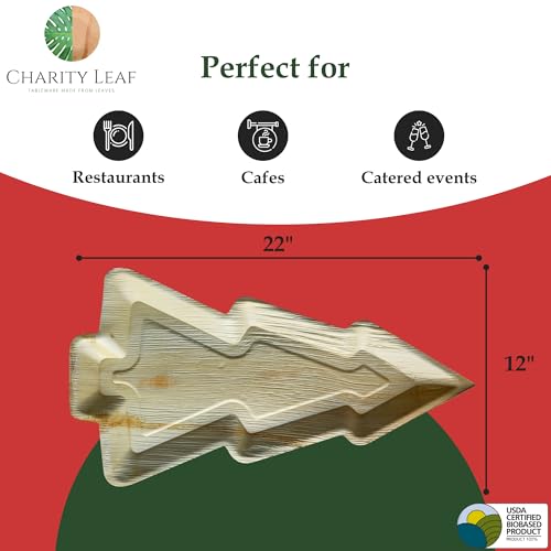 Disposable Palm Leaf 17"x12" Plates (5 pieces) T2898