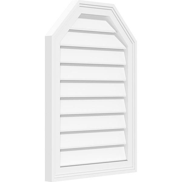 34x22W x 20x22H Octagonal Top Surface Mount PVC Gable Vent P7253